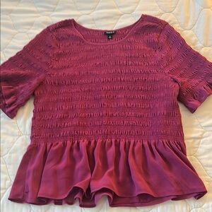 Torrid Pink Smocked Peplum Blouse